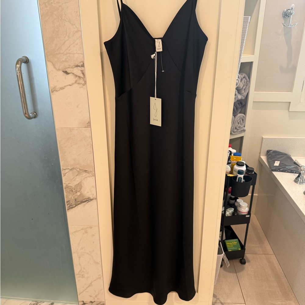 Joie Black Spaghetti Strap Slip Maxi Dress